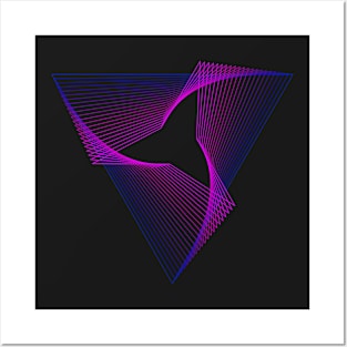 Abstract Geometric Shape Triangle Neon Color Posters and Art